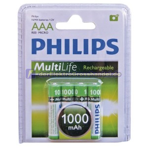 Box 12 Bliester x 4St. Micro Akku PHILIPS R3/AAA Ni/MH