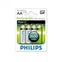 Caja 12 blisters de 4 unidades de pilas recargables R-06 (AA) Ni-MH 2450mAh PHILIPS