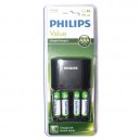 Cargador Pilas recargables R3(AAA)-R6(AA) incluye 4xAA recarg. PHILIPS