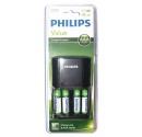 Cargador Pilas recargables R3(AAA)-R6(AA) incluye 4xAA recarg. PHILIPS