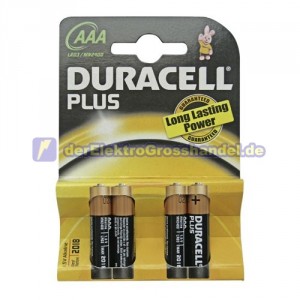 Box 10 Bliester x 4St. Micro-Batterie Alkaline DURACELL Plus LR03/AAA 1,5V