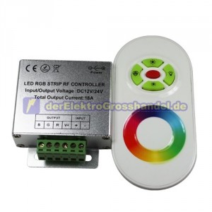 Steuerung f&uuml;r RGB LED-Streifen mit Touch-Fernbedienung.