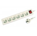 Base múltiple de 6 tomas (6T) con cable eléctrico serie mega