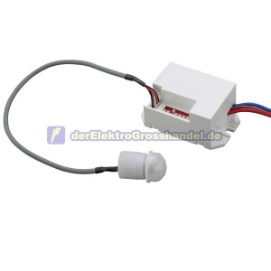 Einbaubar Bewegungsmelder 360&ordm;, 3m, 800W/200W, einstellbarer Zeit