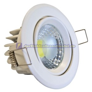 LED-Einbaustrahler COB 5W 450lm 3000K, rund, kippbar, wei&szlig;, 80&ordm;