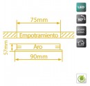 Aro Basculante Empotrable LED COB 5W 450 Lm Cálida Blanco