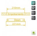 Downlight LED COB 30W 4000K 2700 Lm empotrable cuadrado