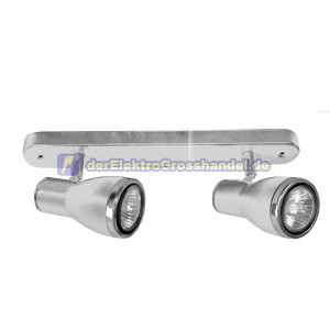 GU10 2-flammige Strahler, Halogen, in Reihe, satiniert Nickel