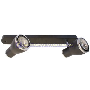 GU10 2-flammige Strahler, Halogen, schwarz