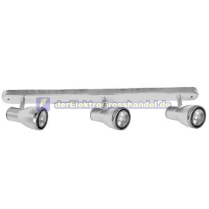 GU10 3-flammige Strahler, Halogen, satiniert Nickel