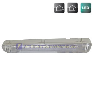 Feuchtraum Wannenleuchte f&uuml;r T8 LED-Leuchtstoffr&ouml;hre 2x60cm