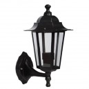Farol de jardin de aluminio - Aplique de 6 lados Negro
