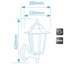 Farol de jardin de aluminio - Aplique de 6 lados Negro