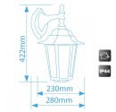Farol de jardin de aluminio - Aplique de 6 lados Negro