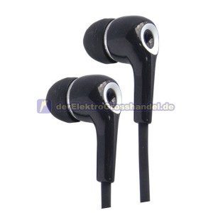 Stereo-Ohrh&ouml;rer Silikon 1,2m Schwarz 3,5mm-Klinkenstecker