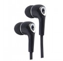 Auricular de Botón stereo de silicona Ø10 mm 1,2m Negro