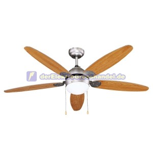 Deckenventilator Modern aus Holz mit Licht und Kette