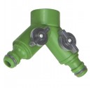 Adaptador de grifo 2 salidas para Manguera de Ø3/4"
