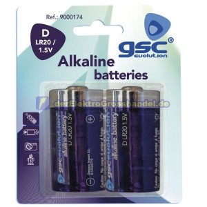 Box 12 Bliester x 2St. Mono-Batterie Alkaline GSC LR20/D