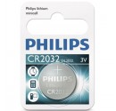 Caja 10 blisters de 1 ud. Pila botón Litio CR2032 3V Philips
