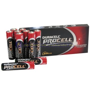 Box 10St. Micro-Batterie Alkaline DURACELL Procell LR03/AAA 1,5V