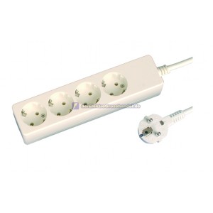 Steckdosenleiste 4-fach, mit 1,5m Kabel, wei&szlig;, Serie Mega
