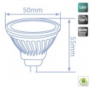 Caja de 10 Lámparas LED MR16 G5,3 6W 460 Lm 120º luz fría