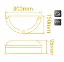 Aplique semicircular de pared Blanco