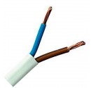 100m Kabelrolle, flacher Schlauch Kabel, 2x0,75mm, 0,5KV, weiß