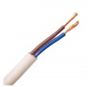 100m Kabelrolle, Schlauch-Kabel, 2x0,5mm, 0,5KV, weiß