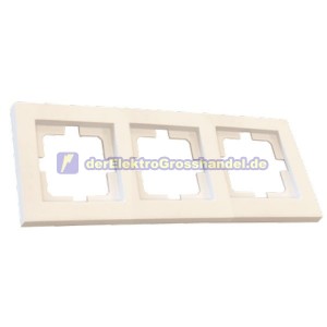 Rahmen f&uuml;r Unterputz Schutzkontaktsteckdose 3-Module, wei&szlig;, gerade