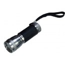 Linterna de aluminio de 13 LEDs con empuñadura de goma.