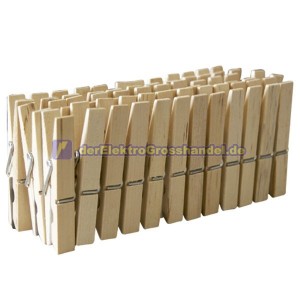 Set 24 W&auml;scheklammern aus Holz