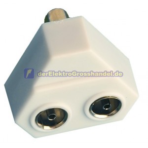 Dreieckig TV-Verteiler induktiv 1xStecker x 2xBuchse &oslash;9,5mm