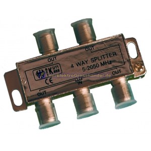 4-fach Kabel TV-Verteiler Frequenzbereich 5 - 2050MHz