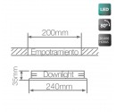 LED-Einbaudownlight 22W 2200Lm 4200K, Farbe weiß, rund