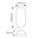 LED-Wandleuchte, 7W 450lm 3000K, weiß, oval