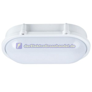 LED-Wandleuchte, 12W 700lm 6000K, IP65, wei&szlig;, oval
