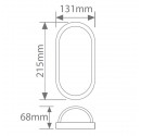 LED-Wandleuchte, 12W 700lm 3000K, IP65, weiß, oval