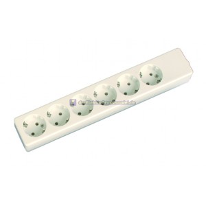 Steckdosenleiste 6-fach, wei&szlig;, Serie Mega ohne Kabel, Bliester