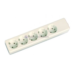 Steckdosenleiste 5-fach, wei&szlig;, Serie Mega ohne Kabel, Bliester
