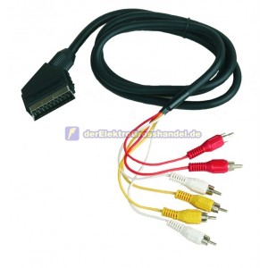 SCART / Cinch TV, Anschlusskabel 1xSCART-Stecker x 6xRCA-Stecker