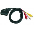Conexión Audio estereo-video.Euroconector macho de 21 pins a 3 RCA macho