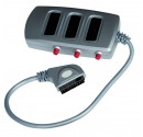 Adaptador de 1euroconector macho con cable a base 3 euros hembras
