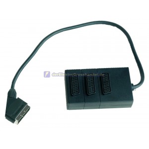 SCART Adapter 1xSCART-Stecker x 3xSCART-Buchse schwarz