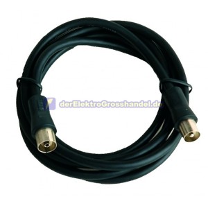 Antennen Koaxkabel &oslash;9,5mm 5m (1xStecker x 1xBuchse) Schwarz