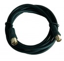 Conexión coaxial T.V. macho, hembra de 0,95 mm. color negro 5 metros.