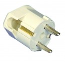 Clavija bipolar con con TT y entrada de cable lateral Ø 4.8 mm. de material termoplástico