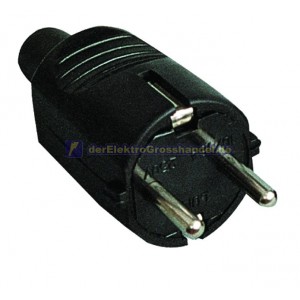 Zweipoligem Stecker aus Gummi, schwarz