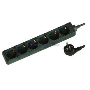 Steckdosenleiste 6-fach,1,5m Kabel 3x1,5mm, schwarz